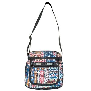 EUC LeSportSac Colorful Print Crossbody Bag Purse Adjustable Shoulder Strap